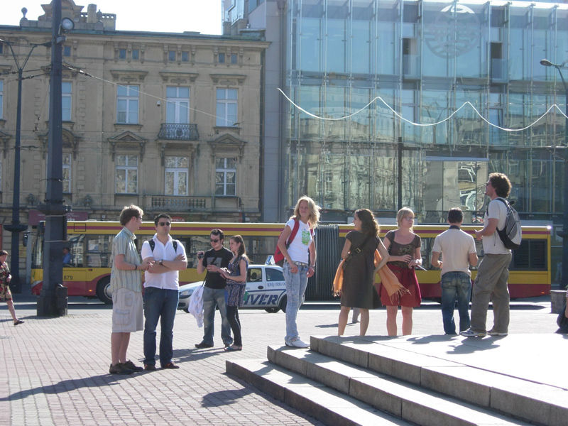 The group on Plac Wolnosc, excursion.
