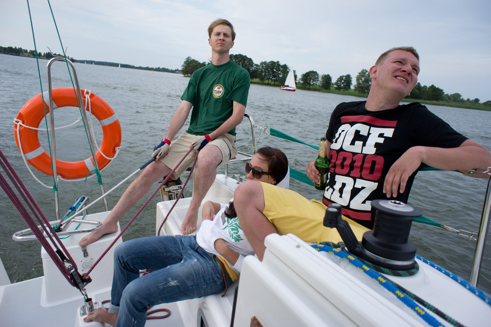 Bronek, Åukasz & Paula on TaÅ‚ty Lake, Mazury, Poland