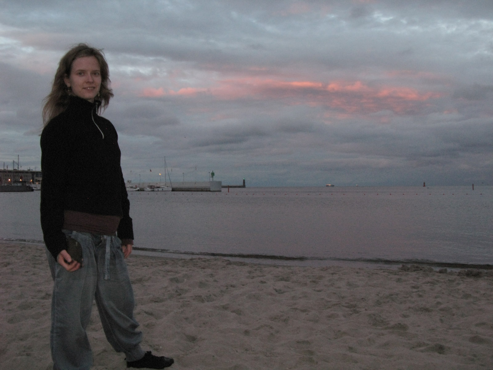 Hanne on the beach in Gdynia