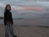 Hanne op de strand in Gdynia